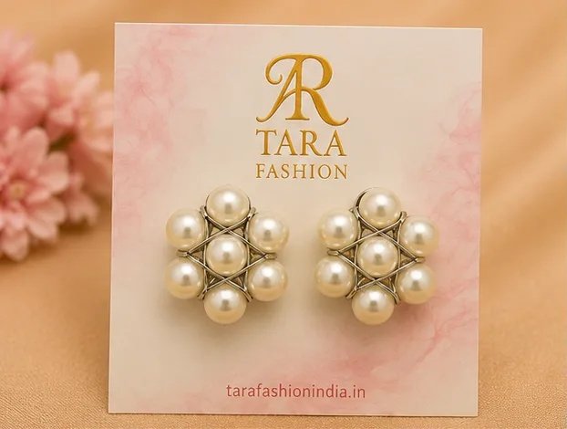Chic Floral Pearl Wire-Wrapped Stud Earrings view 2