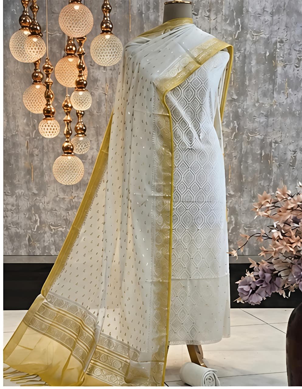Exclusive Banarasi Unsticthed suit fabric view 7