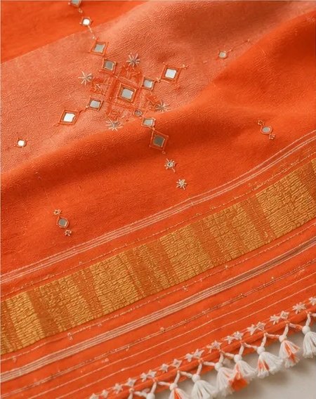Royal Berry Striped Cotton Dupatta view 5