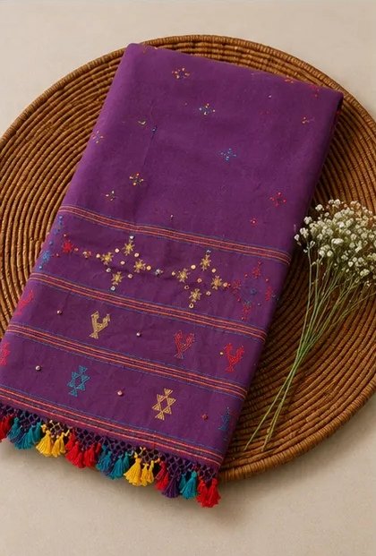 Royal Orchid Cotton Dupatta view 3