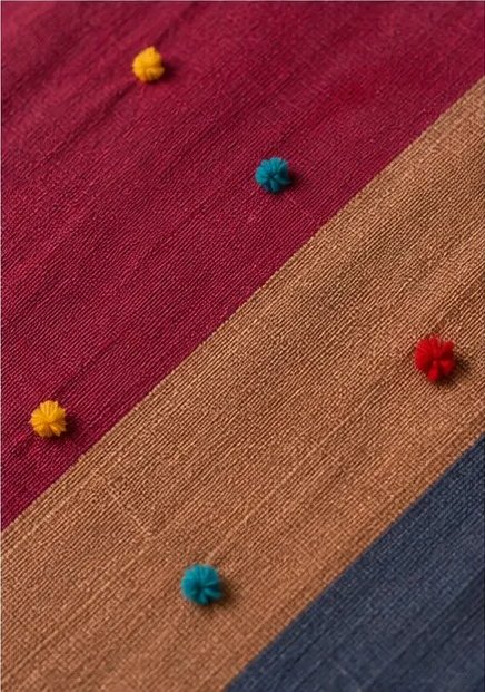 Ruby Multicolor Striped Cotton Dupatta view 5
