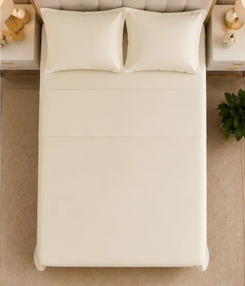 400 TC Premium Cream/Off-White Bedsheet view 4