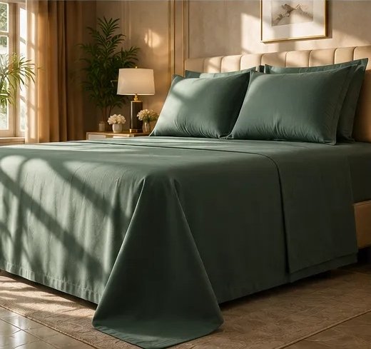 400 TC Premium Green Bedsheet