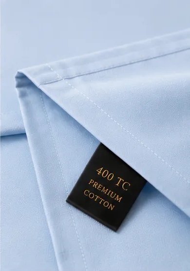 400 TC Premium Sky Blue Bedsheet view 3