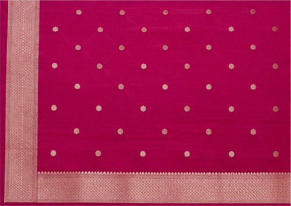 Royal Magenta Zari Butti Banarasi Saree view 5
