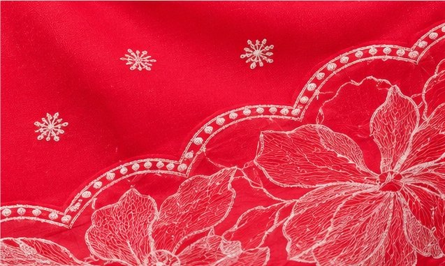 Ruby Red Floral Embroidered Designer Saree view 4